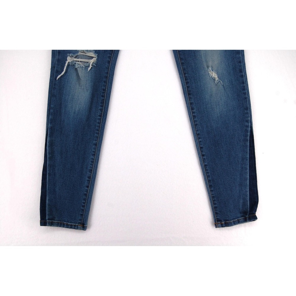 Flying Monkey Jeans Womens 27 Blue Mid Rise Ankle Skinny Distressed‎ Stretch - Picture 3 of 15